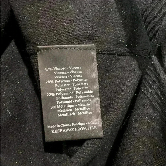 NWOT Esqualo, Sparkling Long-Sleeve Pullover, Medium, Black - Picture 5 of 9